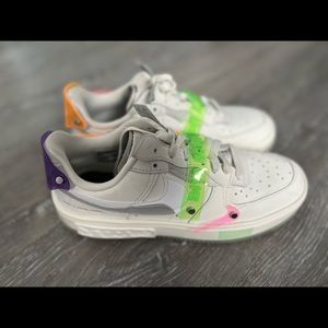 NIKE W AIR FORCE 1 FONTANKA SAIL/WHITE-GREEN NEON [DO2332 111] US WMN SZ 8